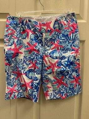 Lilly Pulitzer Shell & Starfish Print Shorts - Pink, Blue, White